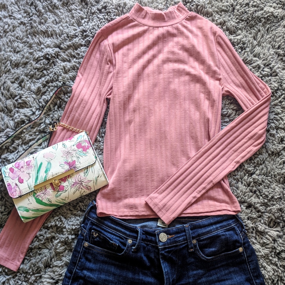 Forever 21 Pink Mock Turtle Neck